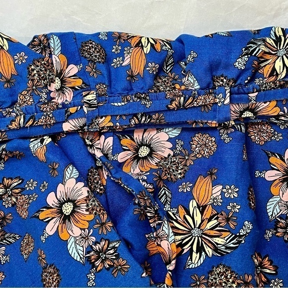 Sapphire Blue Floral ModCloth High-Vibration Energy Wide-Leg Pants - Picture 2 of 9